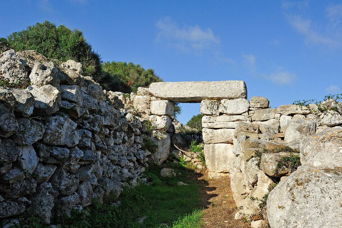 Torre d'en Galmes, eine talayotische Fundstätte auf der Insel Menorca, Balearen, Spanien, Mittelmeer, Europa