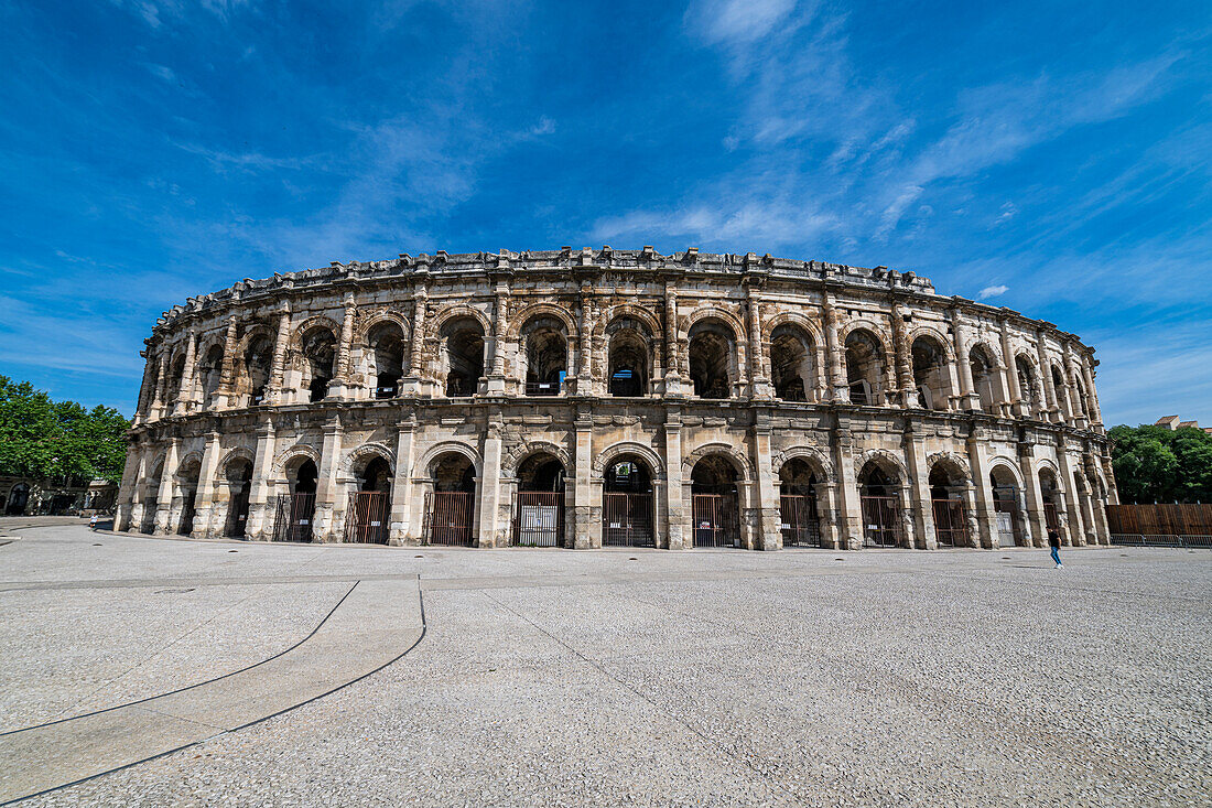 Roman amphitheatre, Nimes, Gard, Occitania, France, Europe