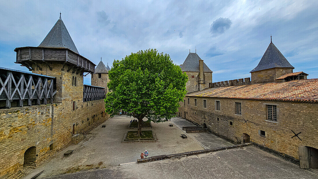 Zitadelle Cite de Carcassonne, UNESCO-Weltkulturerbe, Carcassonne, Aude, Okzitanien, Frankreich, Europa