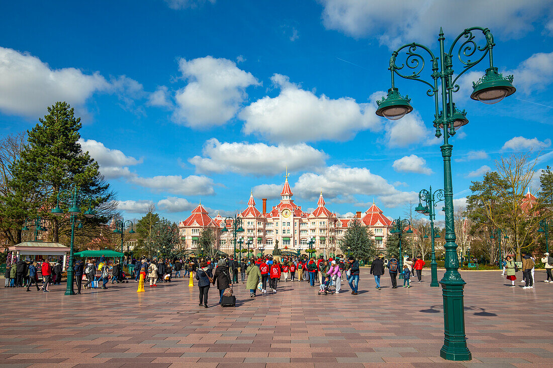 Entrance to Euro Disneyland, Disneyland Hotel, Paris, France, Europe