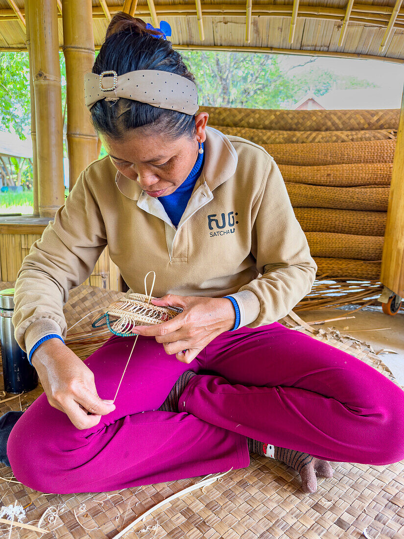 Craftsman working on various projects at the Satcha Handicraft Center in Siem Reap, Cambodia, Indochina, Southeast Asia, Asia