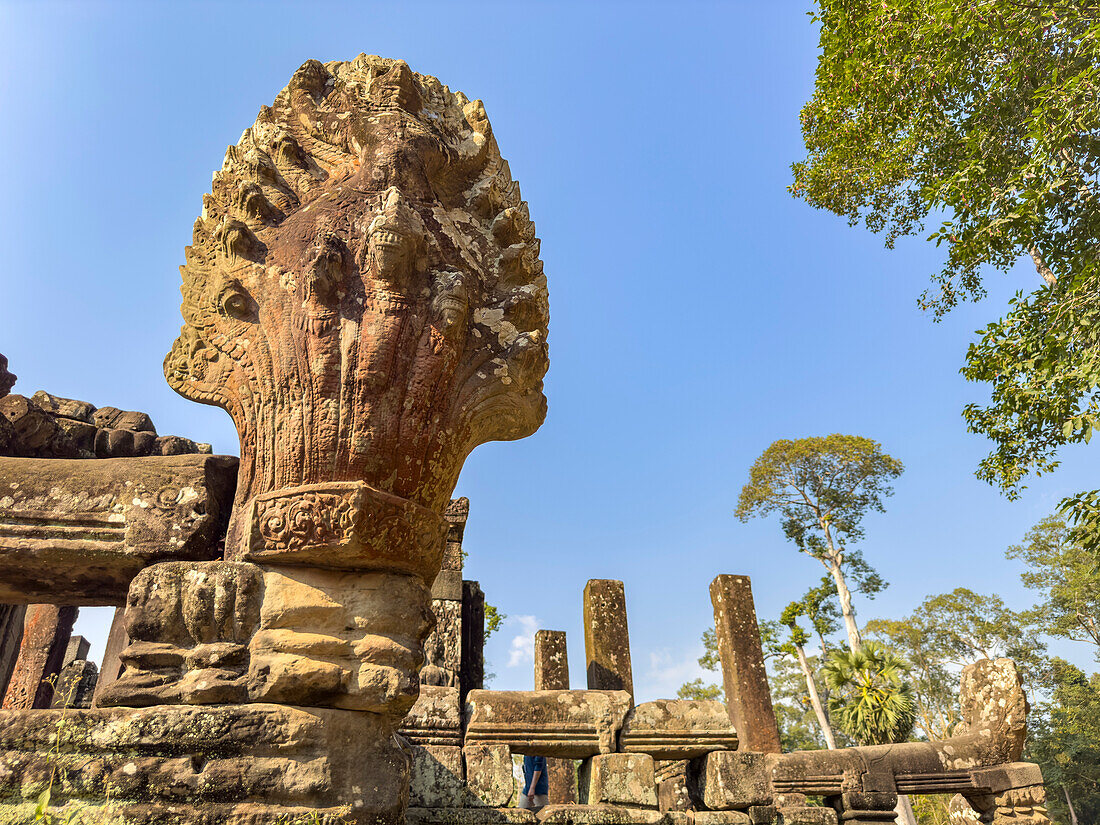 Bayon, der Staatstempel von König Jayavarman VII. aus dem späten 12. Jahrhundert, UNESCO-Weltkulturerbe, inmitten von Angkor Thom, Kambodscha, Indochina, Südostasien, Asien