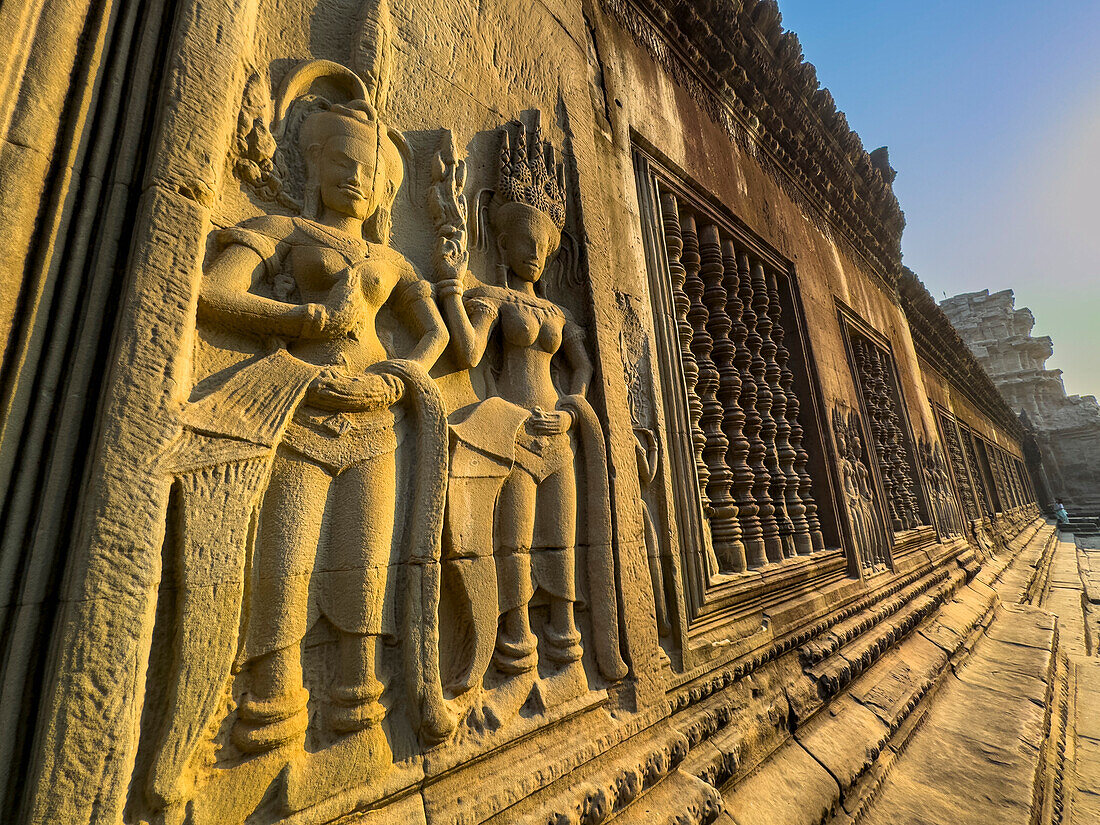 Angkor Wat, UNESCO-Weltkulturerbe, eine hinduistisch-buddhistische Tempelanlage bei Siem Reap, Kambodscha, Indochina, Südostasien, Asien