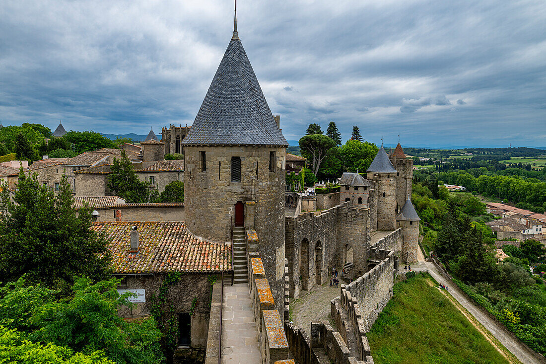 Zitadelle Cite de Carcassonne, UNESCO-Welterbe, Carcassonne, Aude, Okzitanien, Frankreich, Europa