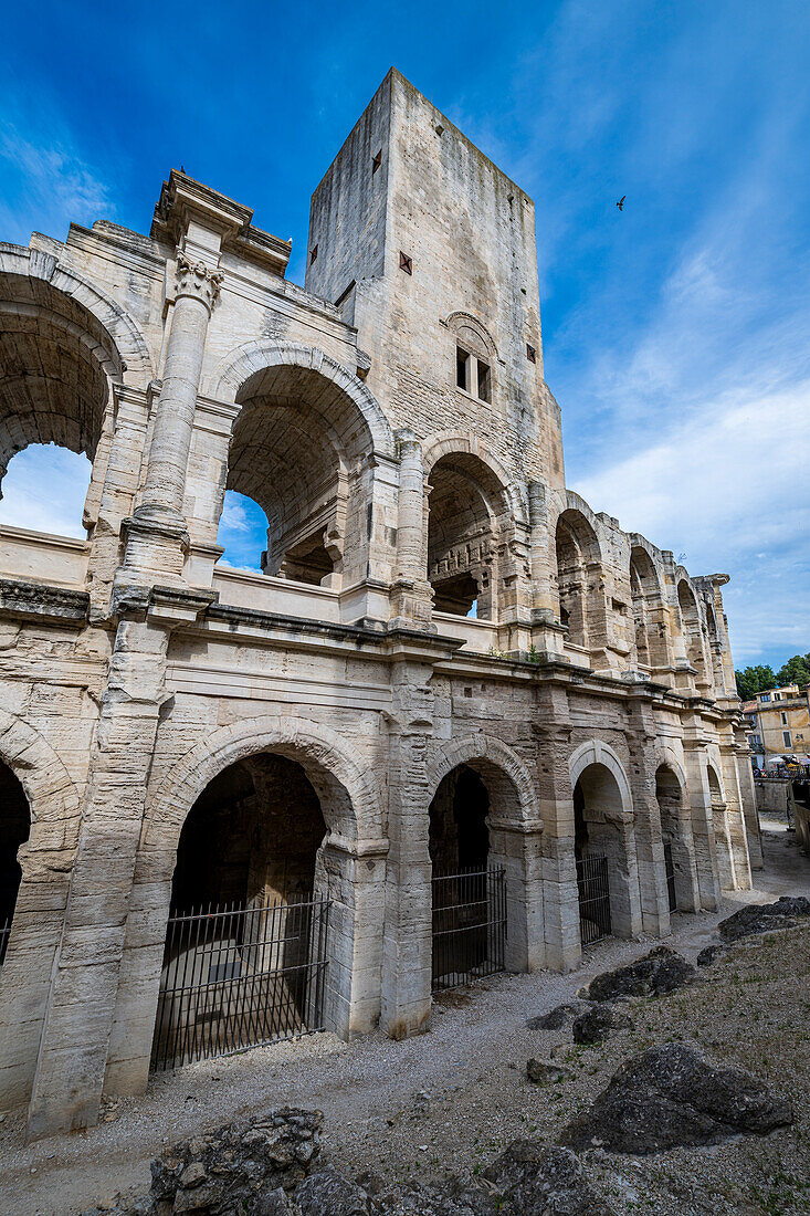 Das römische Amphitheater, Arles, UNESCO-Weltkulturerbe, Bouches du Rhone, Provence-Alpes-Cote d'Azur, Frankreich, Europa