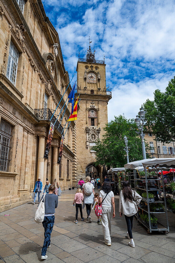 Stadtturm im alten Stadtzentrum von Aix en Province, Bouches du Rhone, Provence-Alpes Maritimes-Cote d'Azur, Frankreich, Europa