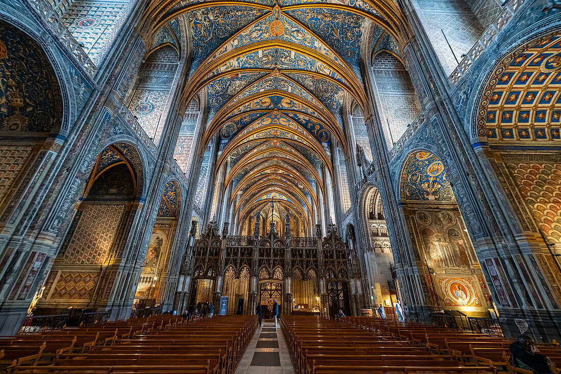 Interior of the Cathedral Sainte-Cecile, UNESCO World Heritage Site, Albi, Midi-Pyrenees, France, Europe