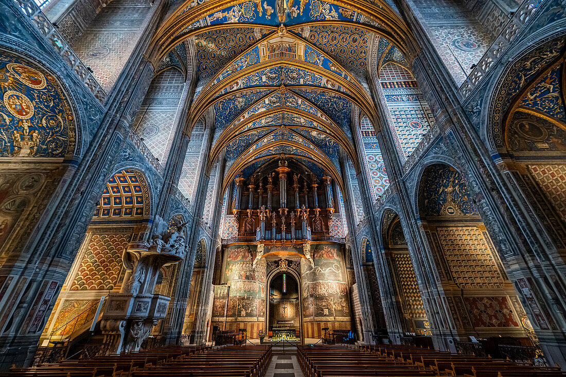 Innenraum der Kathedrale Sainte-Cecile, UNESCO-Welterbestätte, Albi, Midi-Pyrenäen, Frankreich, Europa