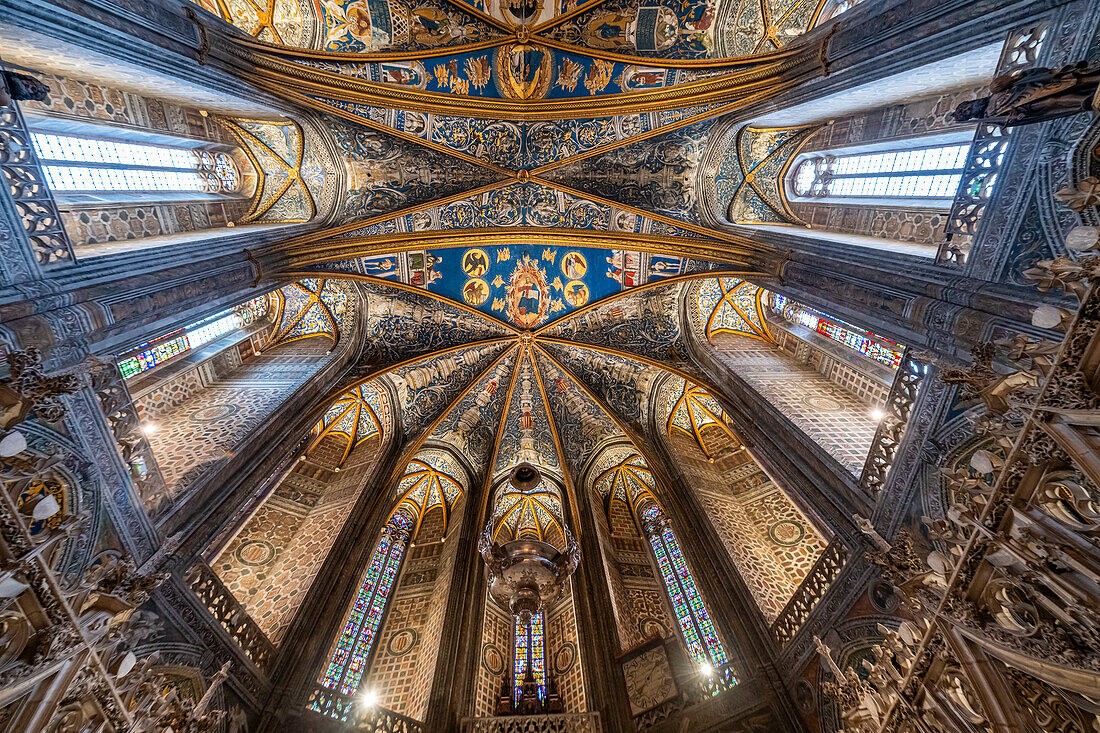 Innenraum der Kathedrale Sainte-Cecile, UNESCO-Welterbestätte, Albi, Midi-Pyrenäen, Frankreich, Europa