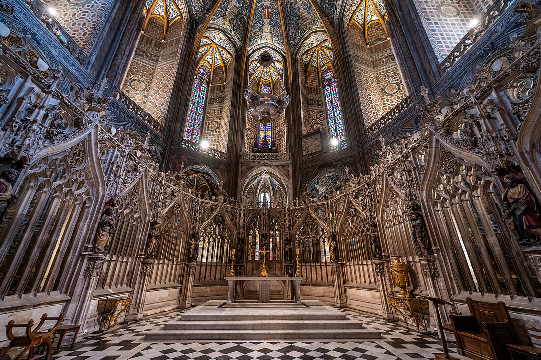 Innenraum der Kathedrale Sainte-Cecile, UNESCO-Welterbestätte, Albi, Midi-Pyrenäen, Frankreich, Europa