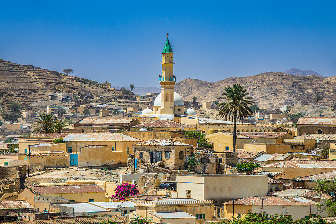 Blick über die Stadt Keren, Eritrea, Afrika