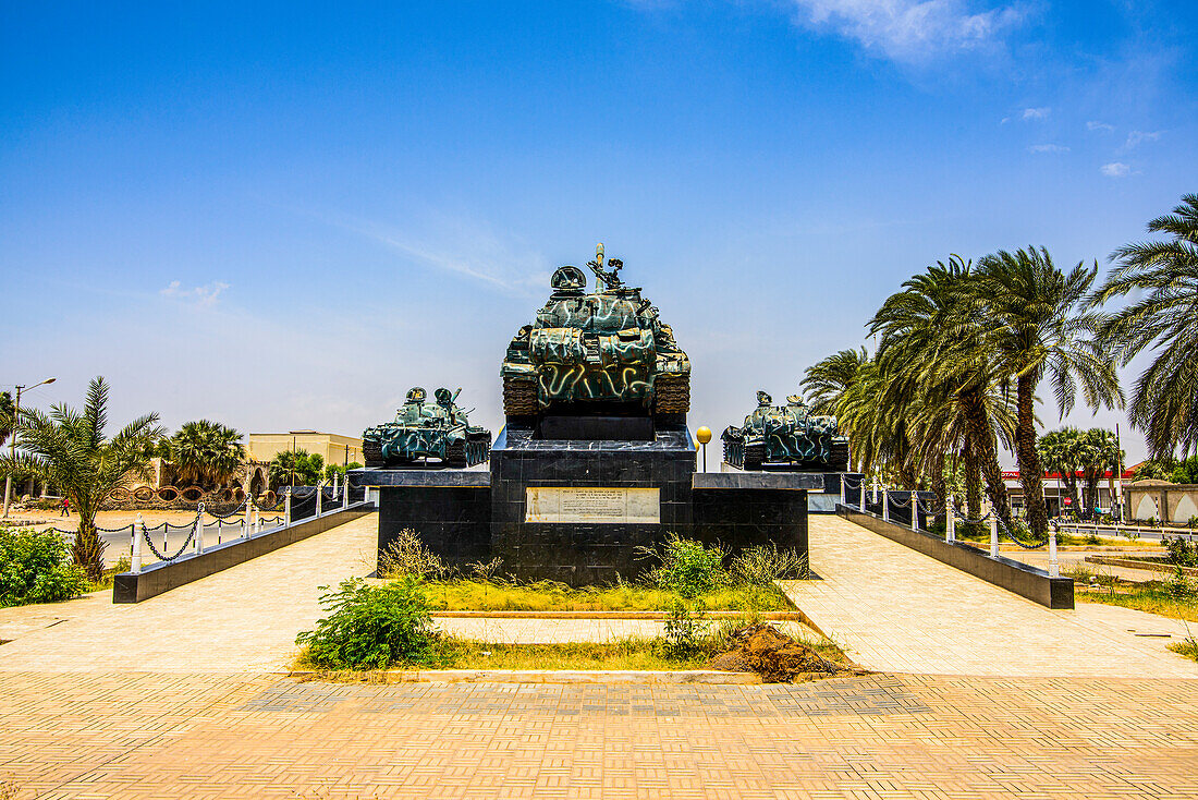 Tank memorial in Massawa, Eritrea, Africa