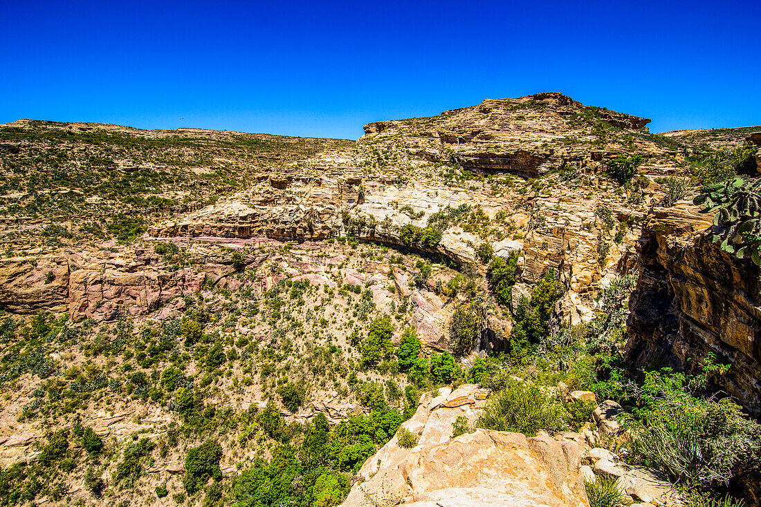 Huge canyon at the Pre-Aksumite settlement of Qohaito (Koloe), Eritrea, Africa