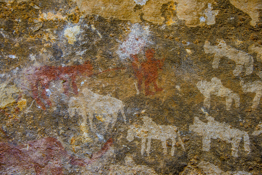 Antike Felsmalereien in der prä-ksumitischen Siedlung von Qohaito (Koloe), Eritrea, Afrika