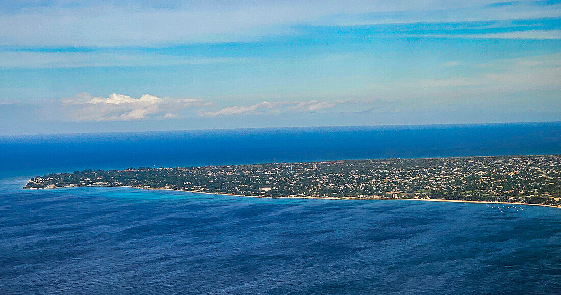 Luftaufnahme von Pemba, Punta Delgado, Nord-Mosambik, Afrika