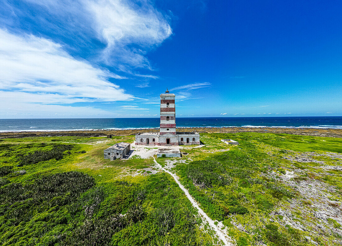 Colonial lighthouse on Goa island near the Island of Mozambique, Mozambique, Africa