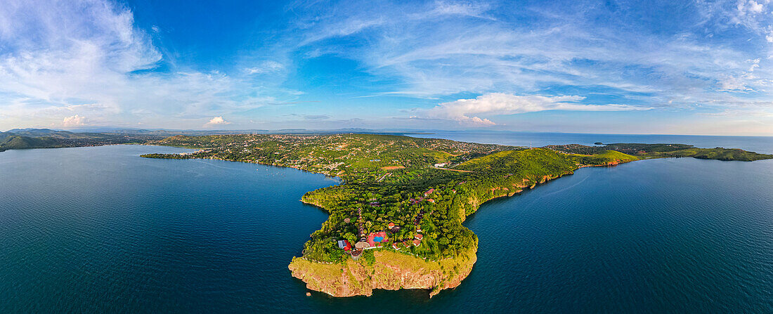 Aerial of Kigoma, on Lake Tanganyika, Tanzania, East Africa, Africa