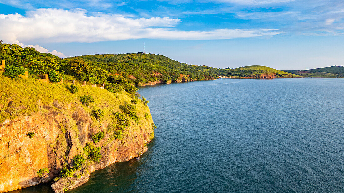 Aerial of Kigoma, on Lake Tanganyika, Tanzania, East Africa, Africa