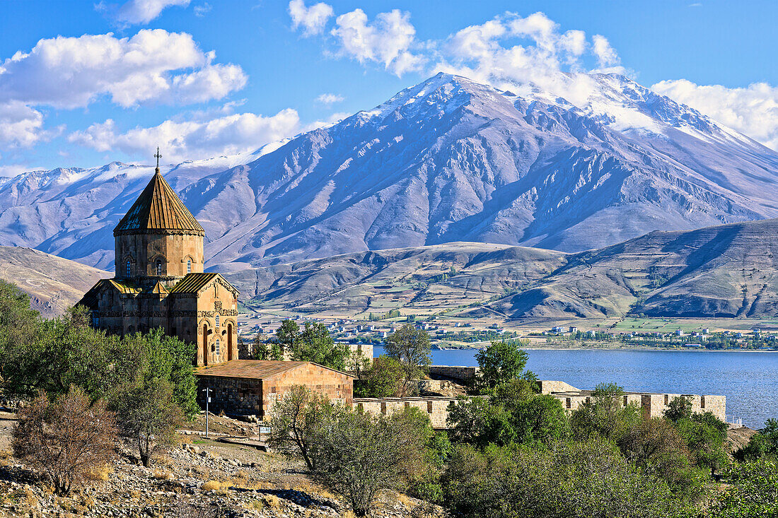 The 10th century Akdamar Armenian Church of the Holy Cross, Akdamar Island, Lake Van, Turkey, Asia Minor, Asia