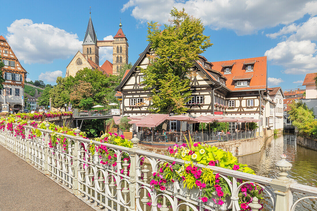 Altstadt am Wehrneckarkanal, Esslingen am Neckar, Baden Württemberg, Deutschland, Europa