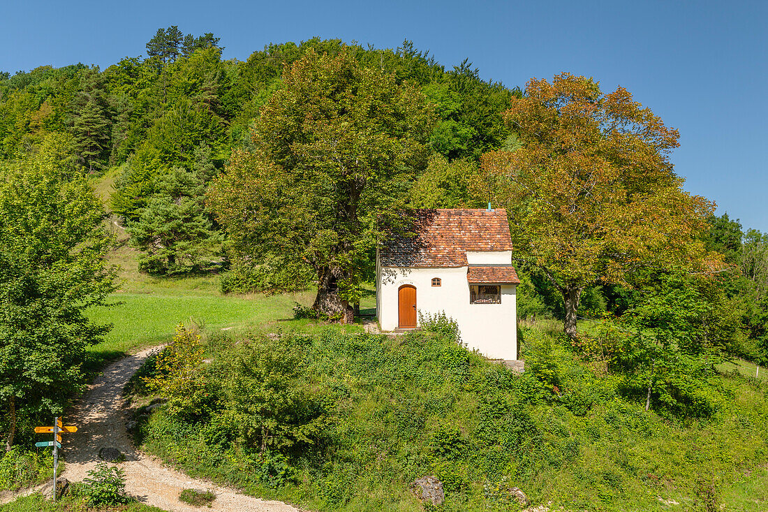 Reiterleskapelle, Wissgoldingen, Schwäbische Alb, Baden-Württemberg, Deutschland, Europa