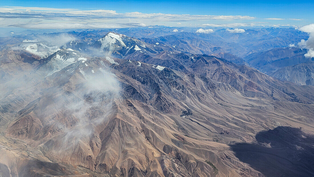 Aerial of the Andes mountains, Chile, South America