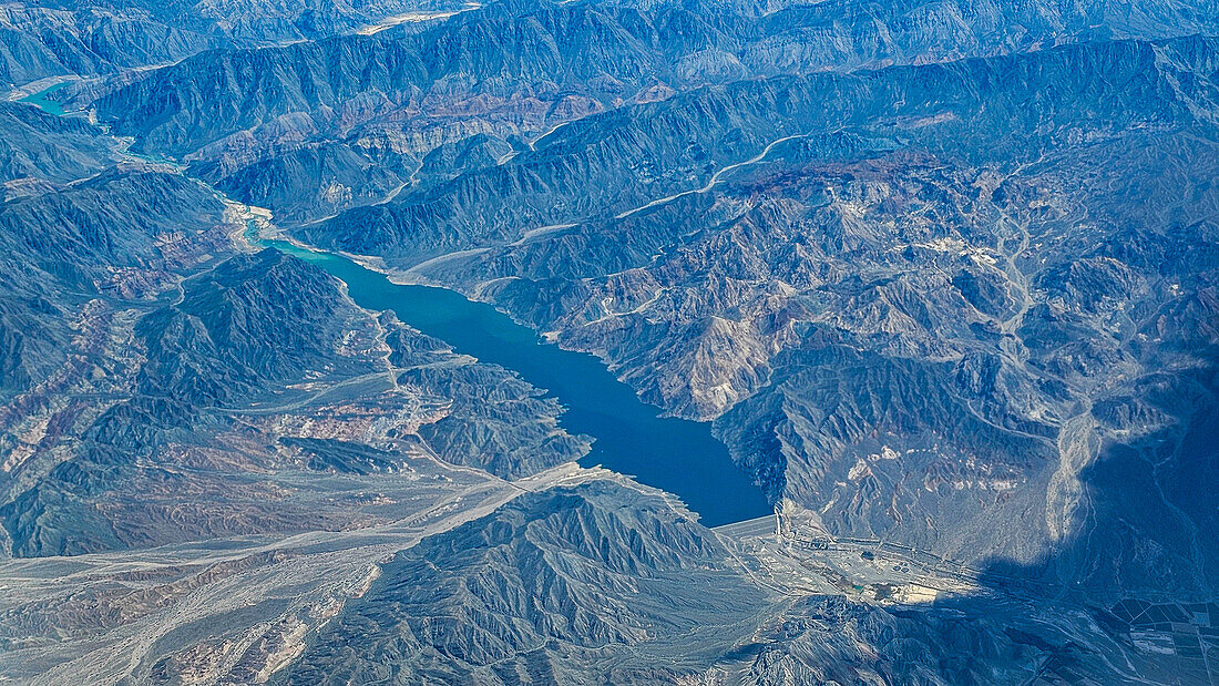 Aerial of the Andes mountains, Chile, South America