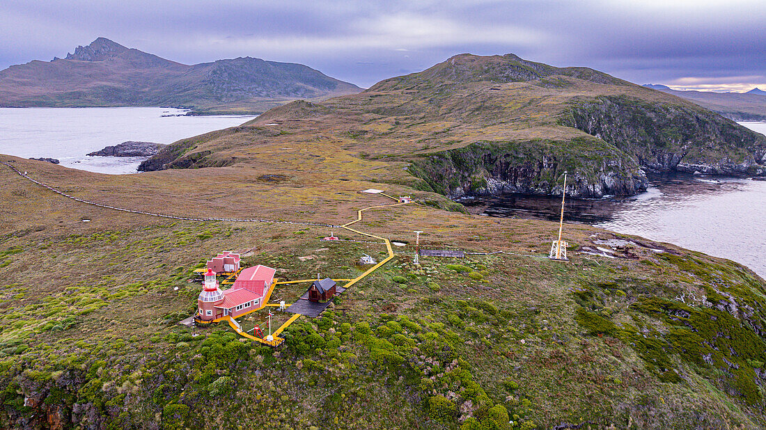 Luftaufnahme von Kap Hoorn, dem südlichsten Punkt Südamerikas, Insel Hornos, Feuerland, Chile, Südamerika