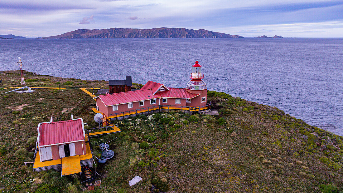 Luftaufnahme von Kap Hoorn, dem südlichsten Punkt Südamerikas, Insel Hornos, Feuerland, Chile, Südamerika