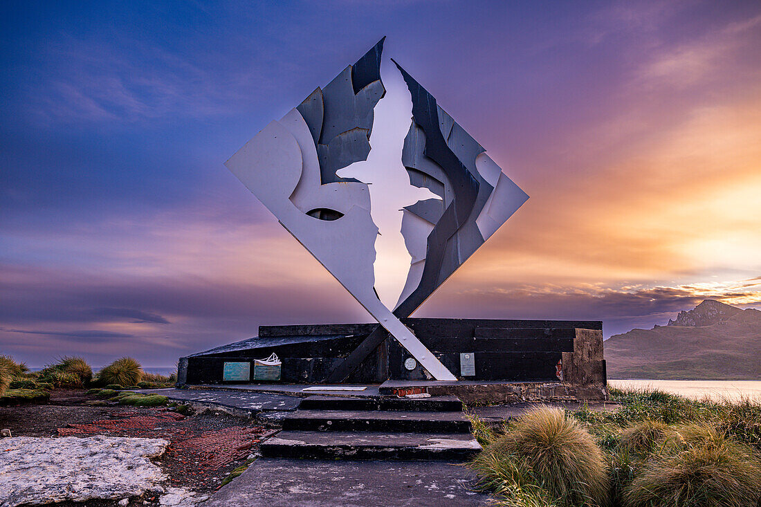 Monument of Cape Horn, southern most point in South America, Hornos island, Tierra del Fuego, Chile, South America