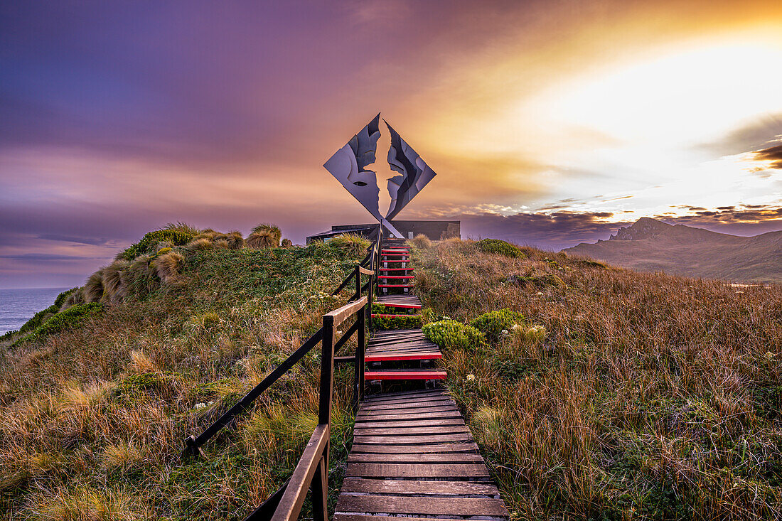 Denkmal von Kap Hoorn, südlichster Punkt Südamerikas, Insel Hornos, Feuerland, Chile, Südamerika