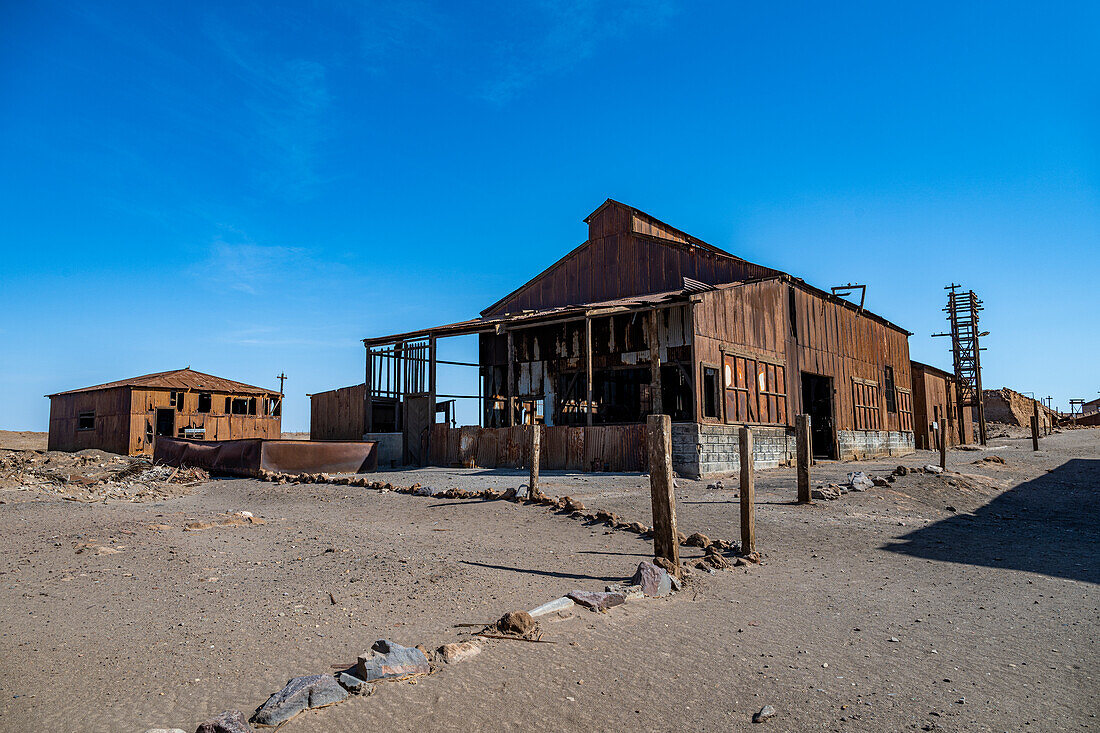 Santa Laura Salpeter mine, UNESCO World Heritage Site, Atacama desert, Chile, South America