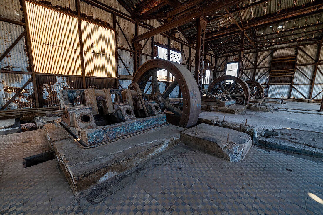 Santa Laura Salpeter mine, UNESCO World Heritage Site, Atacama desert, Chile, South America