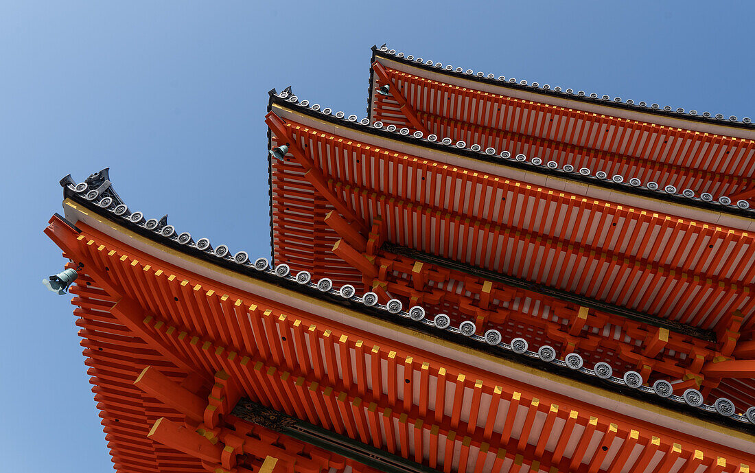 Temples and shrines during the cherry blossom (sakura) season and festivals in Kyoto, Honshu, Japan, Asia