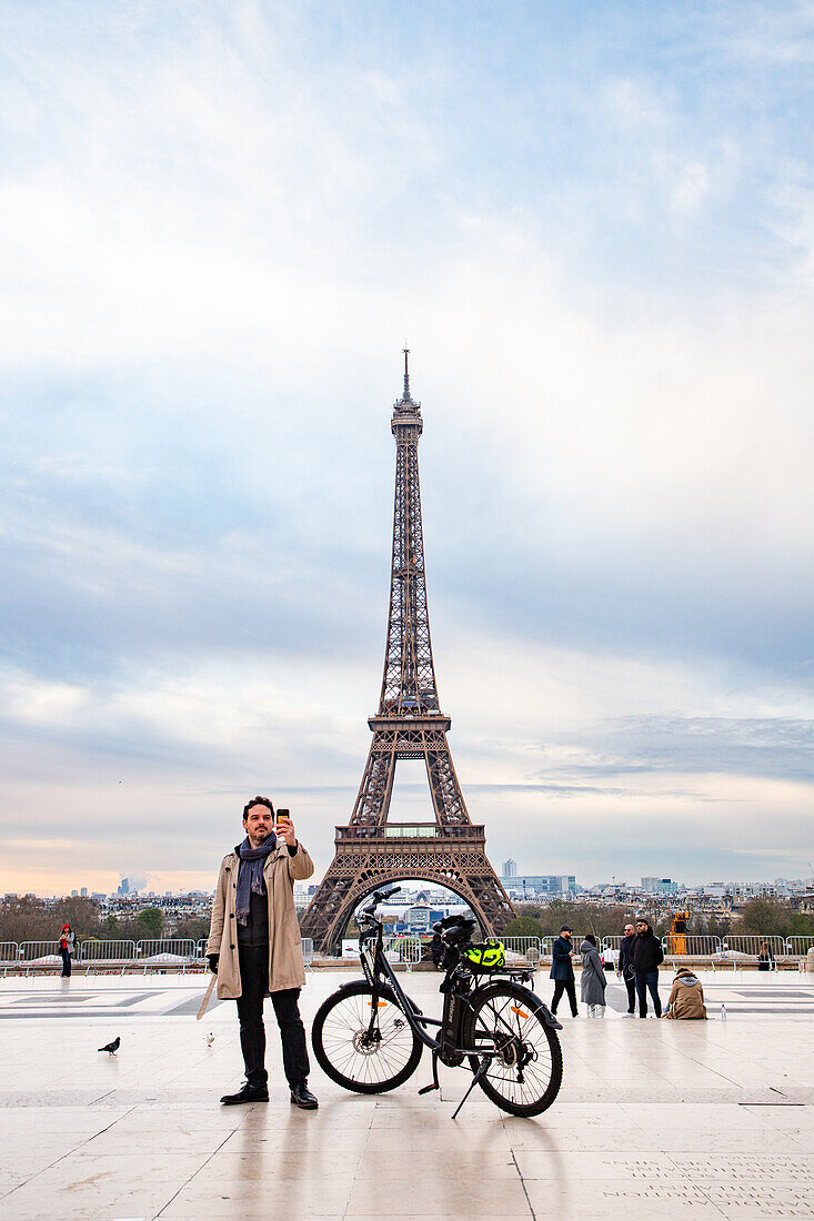 Paris overview with Eiffel Tower, Paris, France, Europe