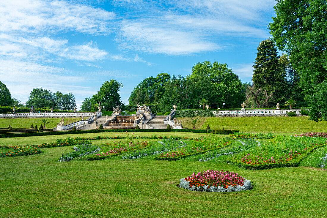 Zamecky-Park (Der Schlossgarten), Cesky Krumlov, Südböhmische Region, Tschechische Republik (Tschechien), Europa