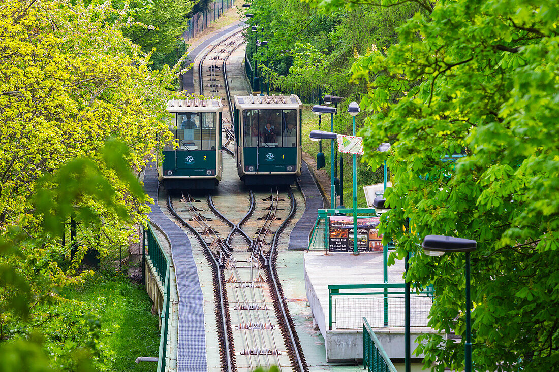 Funicular to Petrin Hill, Prague, Czechia, Europe