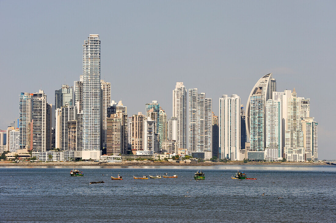 Syline of the new city, Panama City, Republic of Panama, Central America