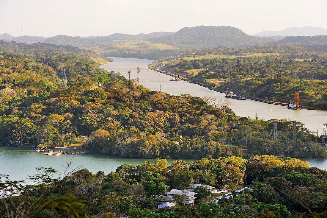 Watch tower of the Gamboa Resort situated at the confluence of the Chagres River and the Canal, Republic of Panama, Central America