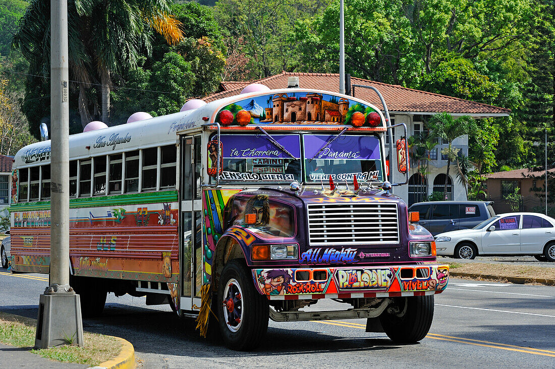 Diablo Rojo (Red Devil) bus in Panama, Panama City, Republic of Panama, Central America