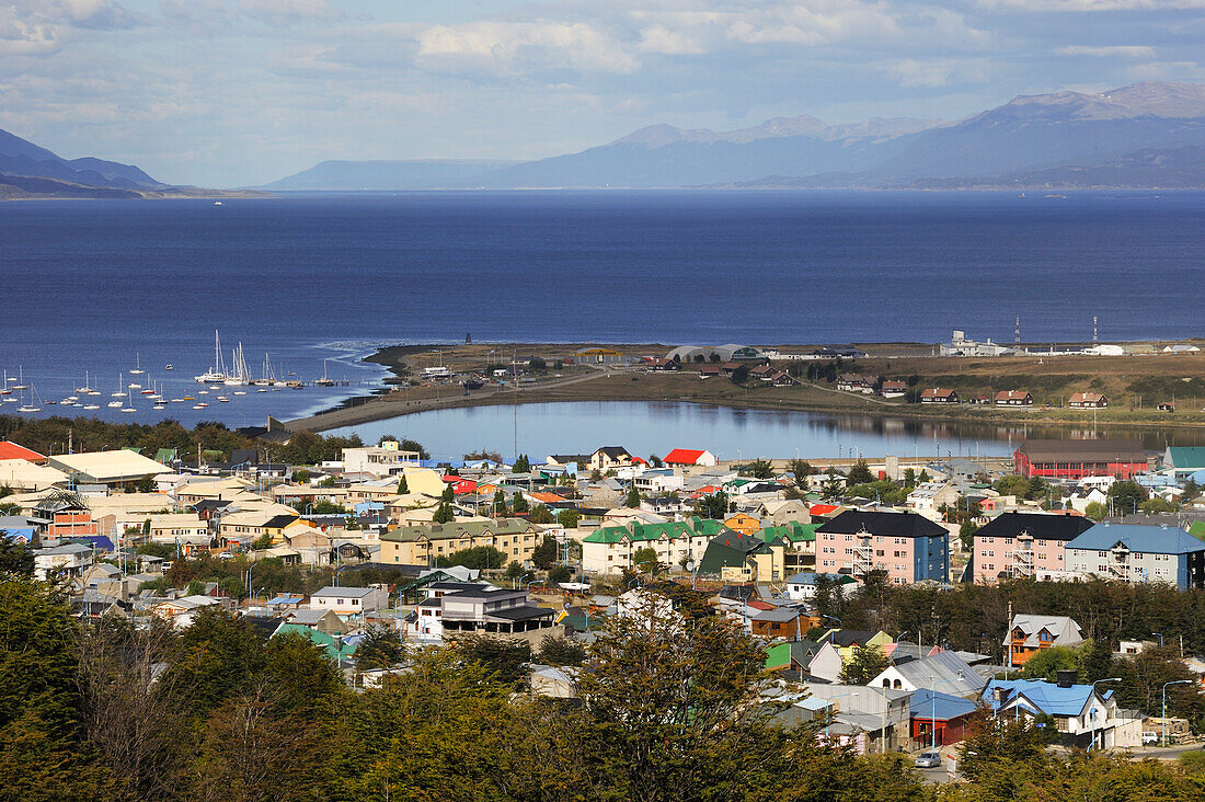 Blick auf Ushuaia, Tierra del Fuego, Patagonien, Argentinien, Südamerika