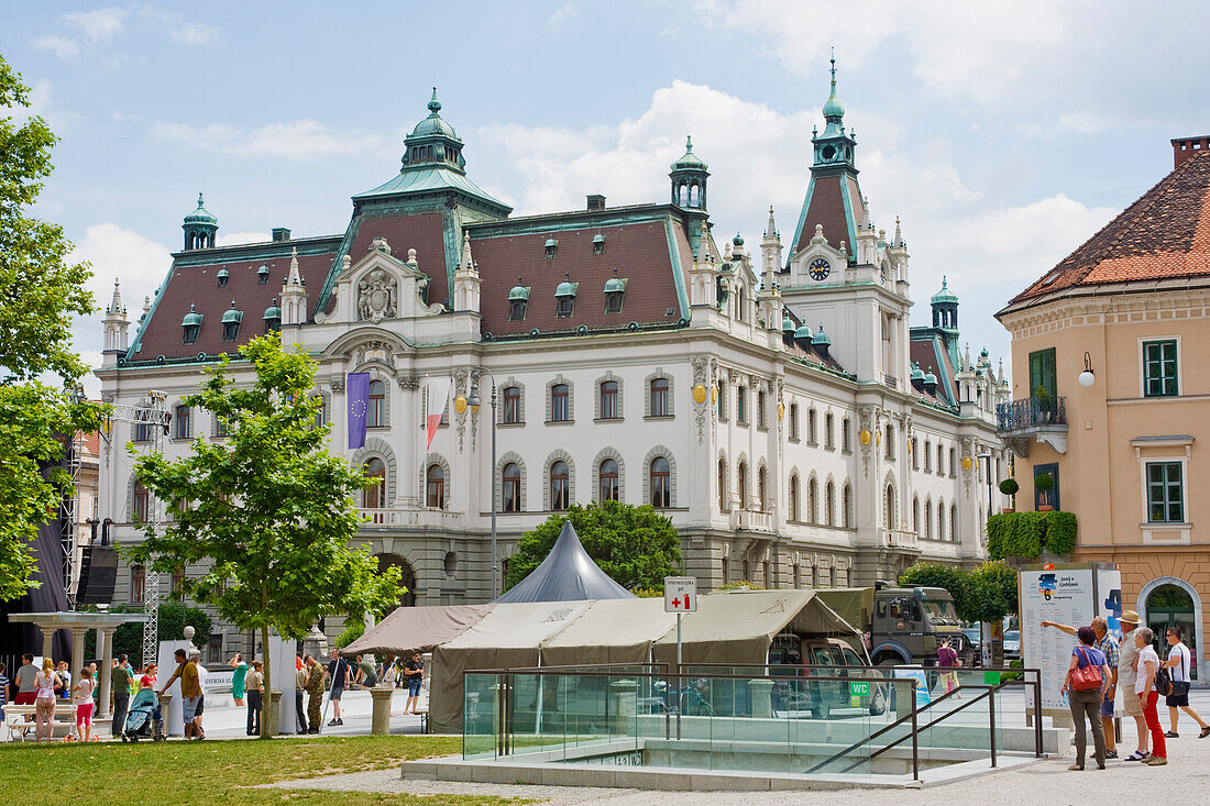 The University of Ljubljana Palace, seat of the Rectorate, Ljubljana, Slovenia, Europe