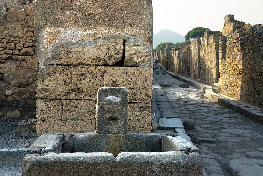 Brunnen, archäologische Stätte von Pompeji, UNESCO-Welterbestätte, Provinz Neapel, Kampanien, Italien, Europa