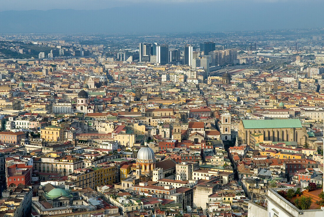 View over the historic center from the Belvedere of San Martino, Naples, Campania region, Italy, Europe