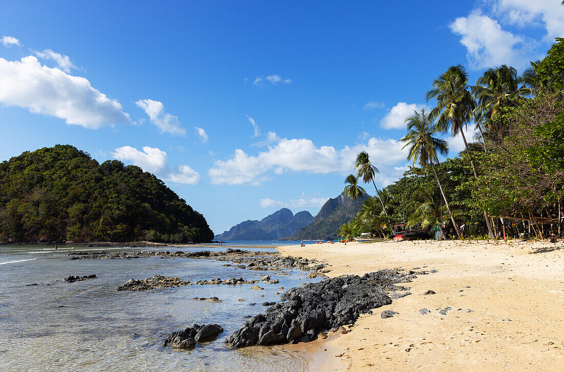 Strand Las Cabanas, El Nido, Bacuit Bay, Palawan, Philippinen, Südostasien, Asien