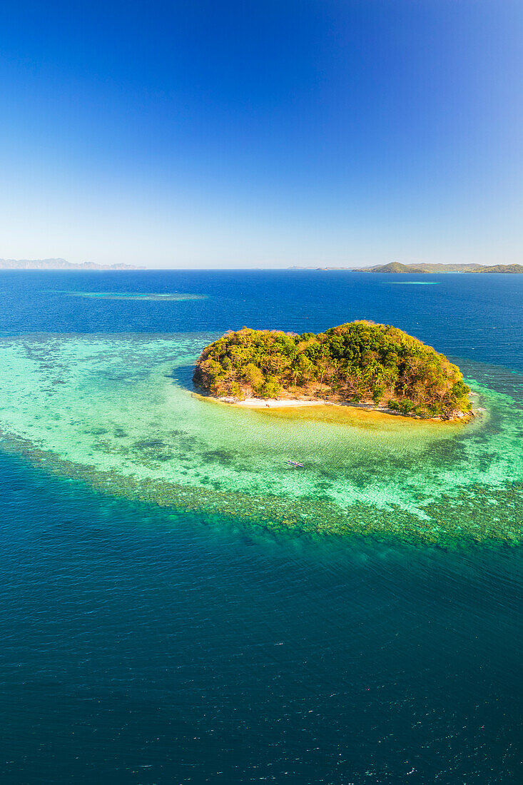 Sandinsel vor der Insel Chindonan, Calamian-Inseln, Coron, Palawan, Philippinen, Südostasien, Asien