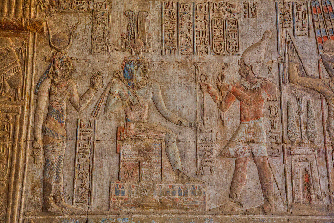 Reliefs, Opet-Tempel, Karnak-Tempelkomplex, UNESCO-Welterbe, Luxor, Ägypten, Nordafrika, Afrika