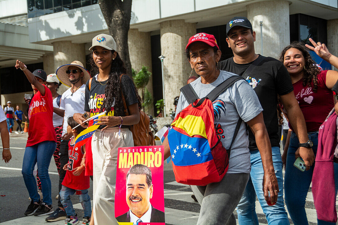 Closing of the electoral campaign in Venezuela. Supporters of President Nicolas Maduro walk through the city of Caracas on the last day of campaigning. Presidential elections will be held on Sunday 28 July.