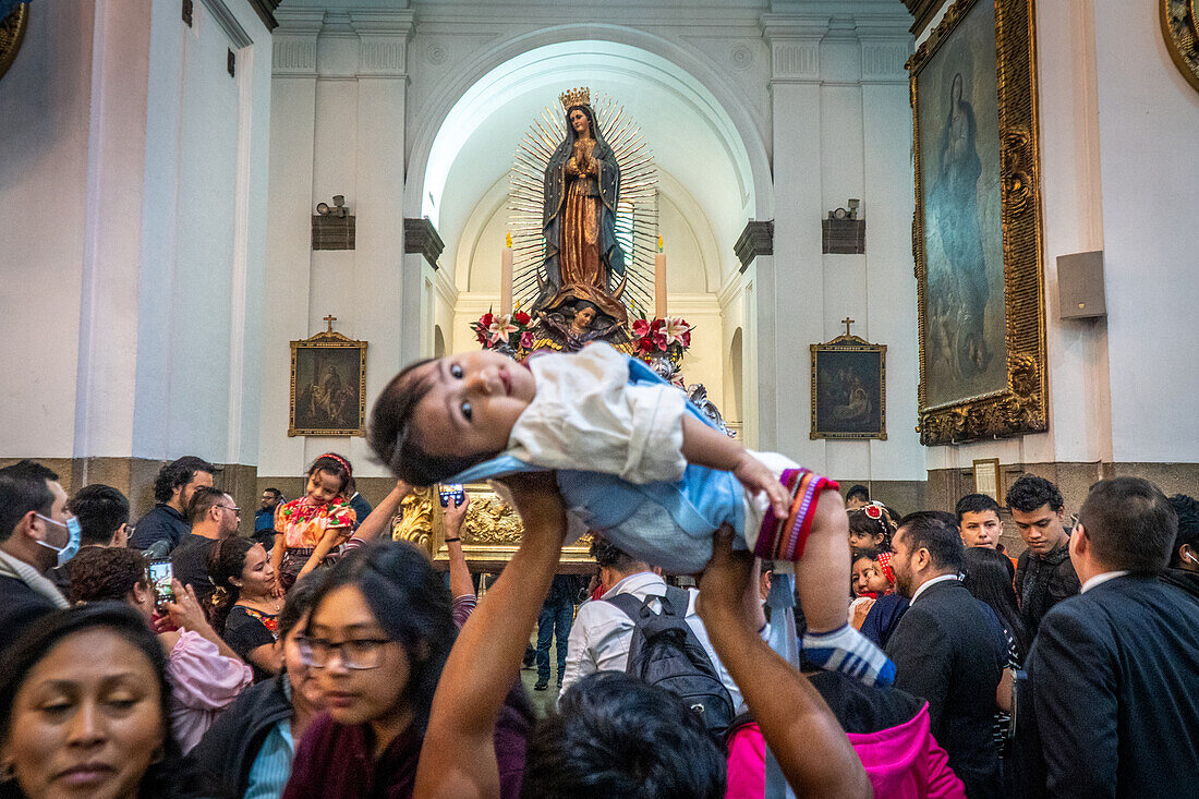 Dia de la Virgen de Guadalupe (Our Lady of Guadalupe) festival and parade in Guatemala City.