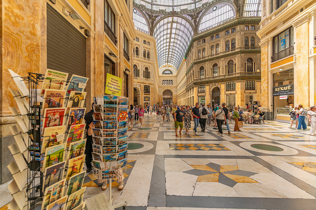 View of Galleria Umberto I interior, historic centre, UNESCO World Heritage Site, Naples, Campania, Italy, Europe